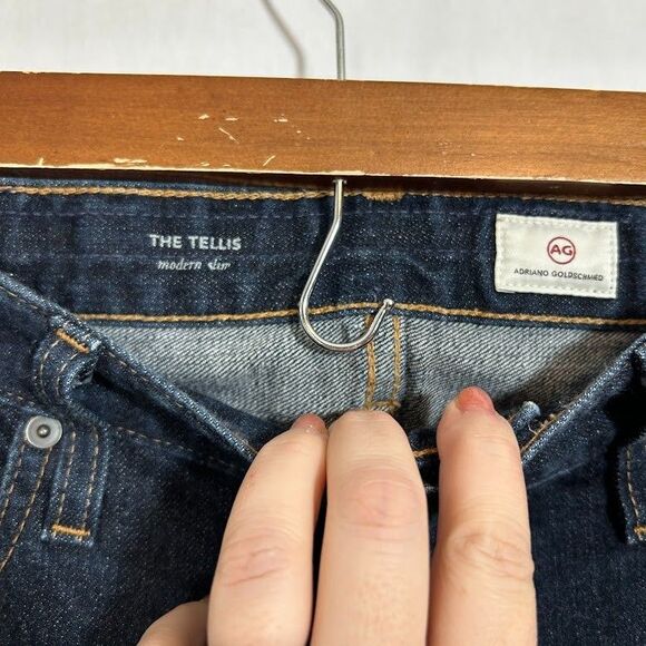 AG Adriano Goldschmied Mens Tellis Modern Slim Leg Jeans Blue 33X34 Cotton Blend - Picture 8 of 9